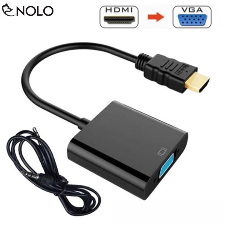 Cáp Chuyển Tín Hiệu Cổng HDMI Ra Cổng VGA Có Hỗ Trợ Audio Jack 3.5