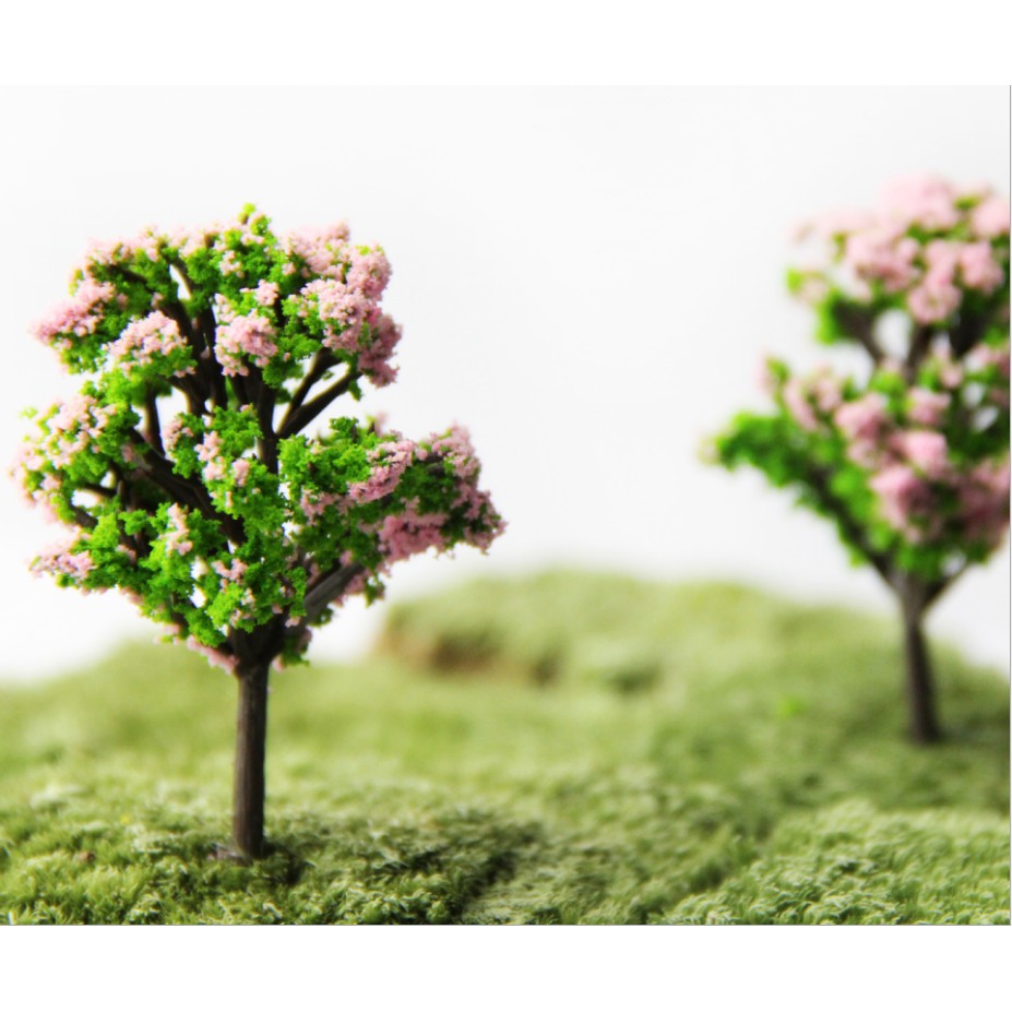 Mô hình cây hoa hồng đào trang trí bonsai, tiểu cảnh