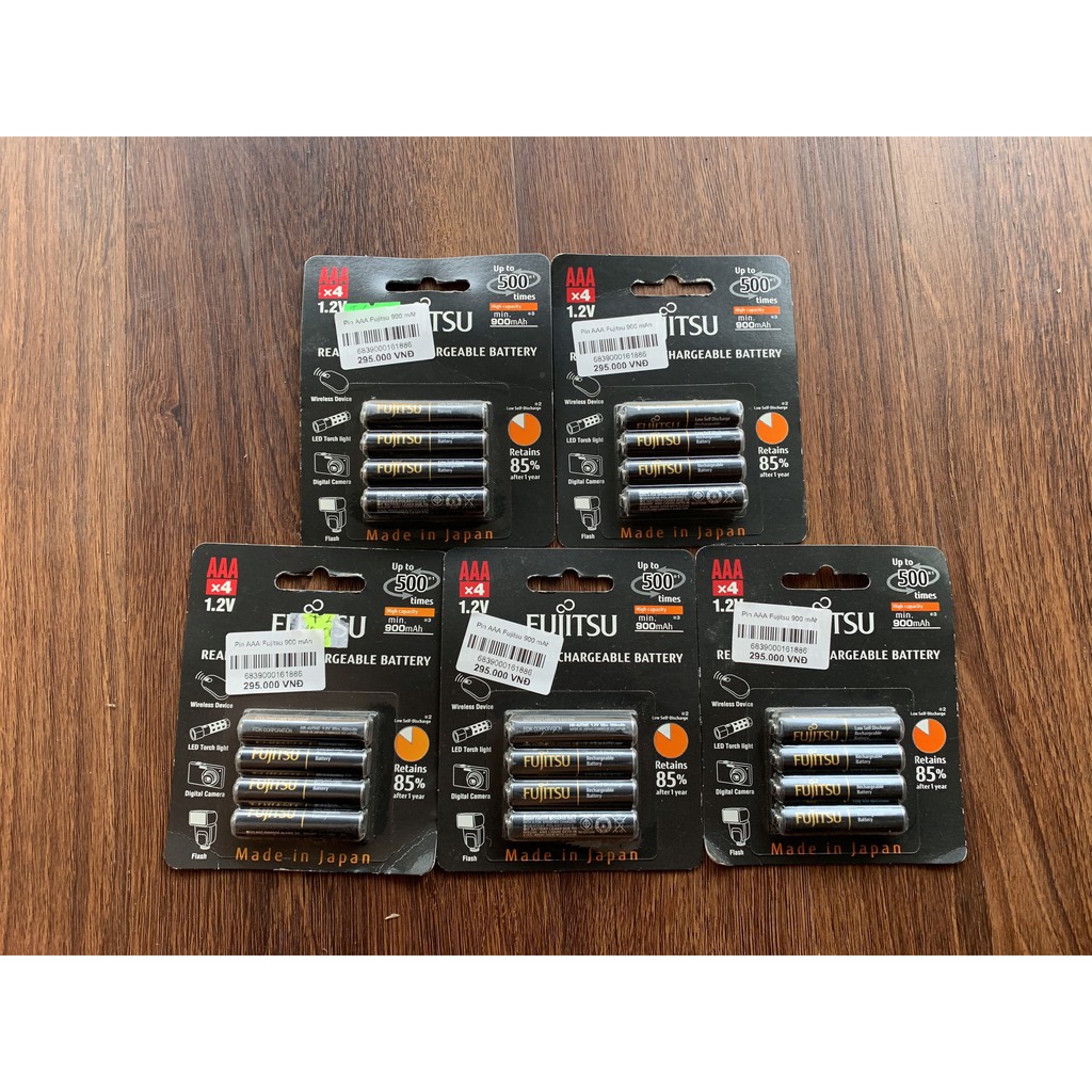 Vỉ 4 viên Pin AAA Fujitsu 900 mAh
