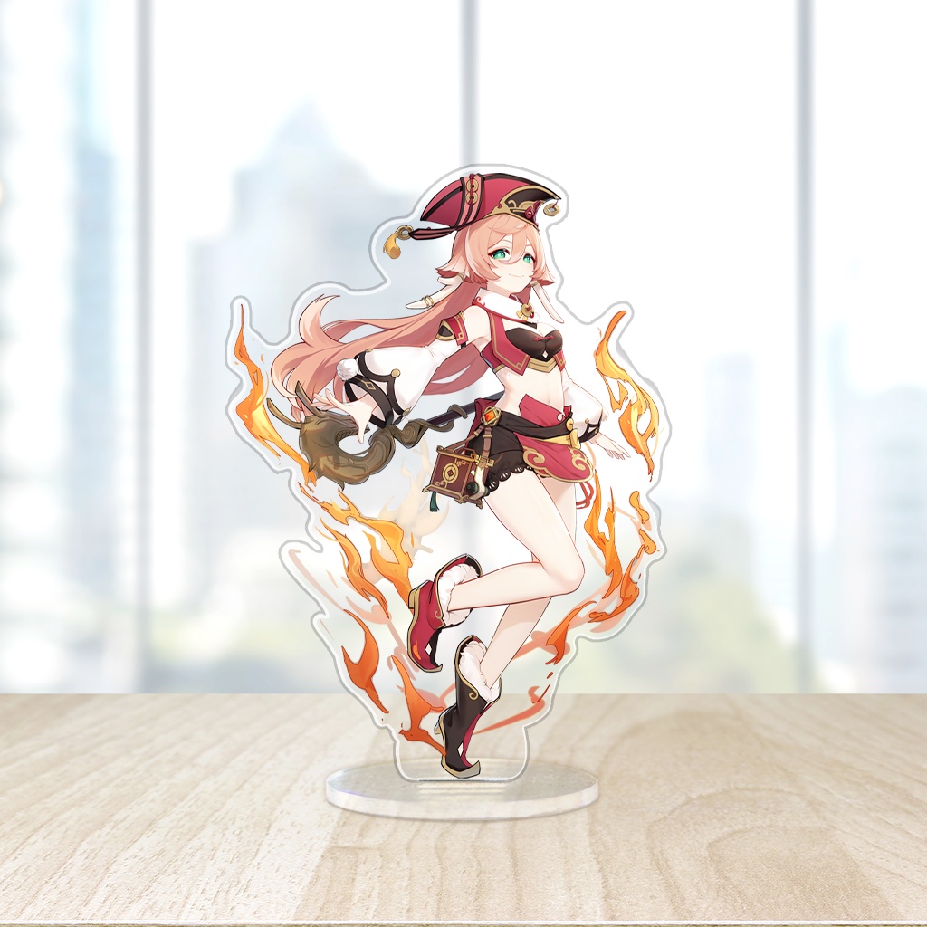 Mô Hình Standee bằng nhựa mica arcrylic in hình Yanfei Genshin impact trang trí bàn học bàn làm việc làm quà tặng