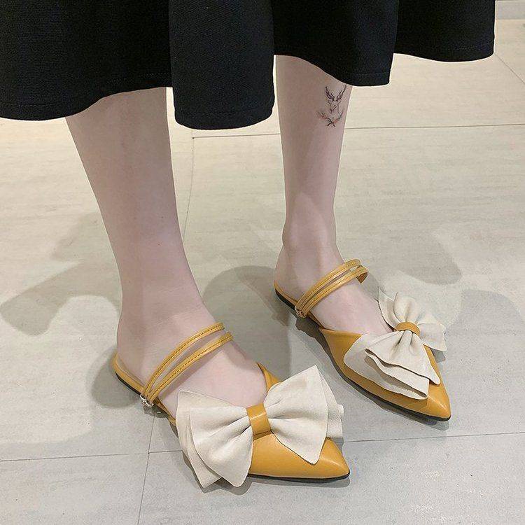Dép Sandal Đế Mềm Đính Nơ Thời Trang Xuân Hè Dành Cho Nữ