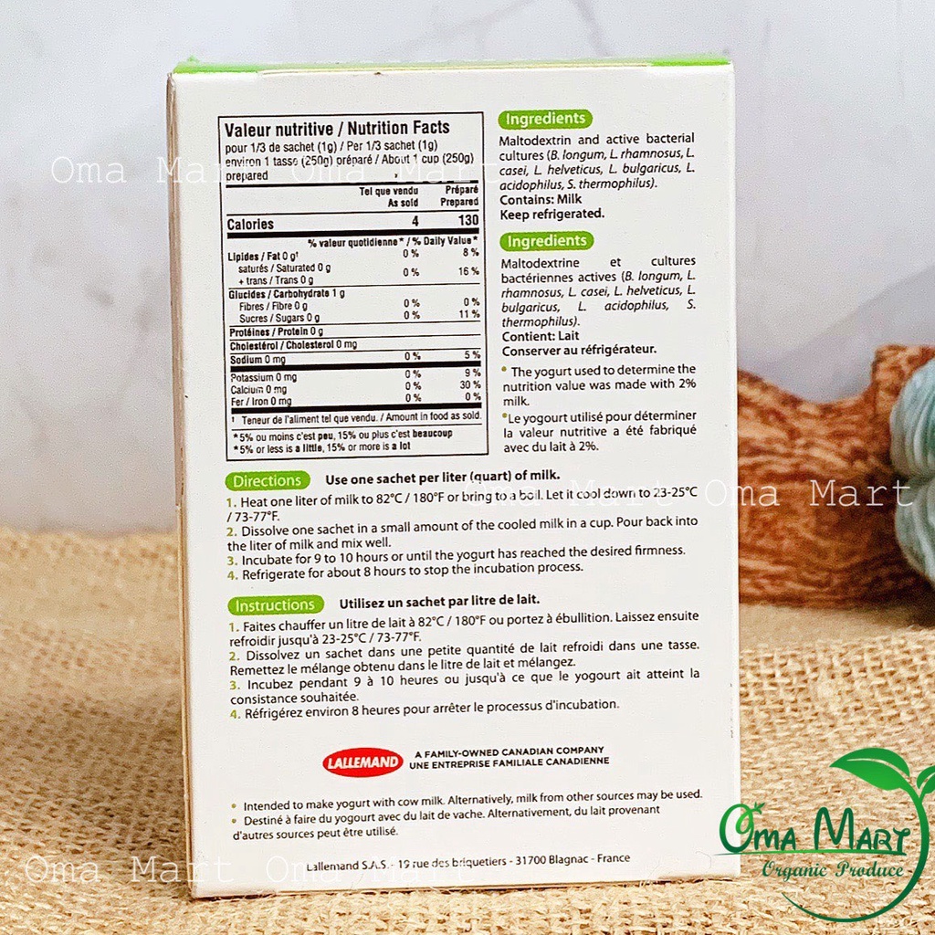 [ Yogourmet ] Men Làm Sữa Chua Lợi Khuẩn Probiotic Yogurt 6 gói