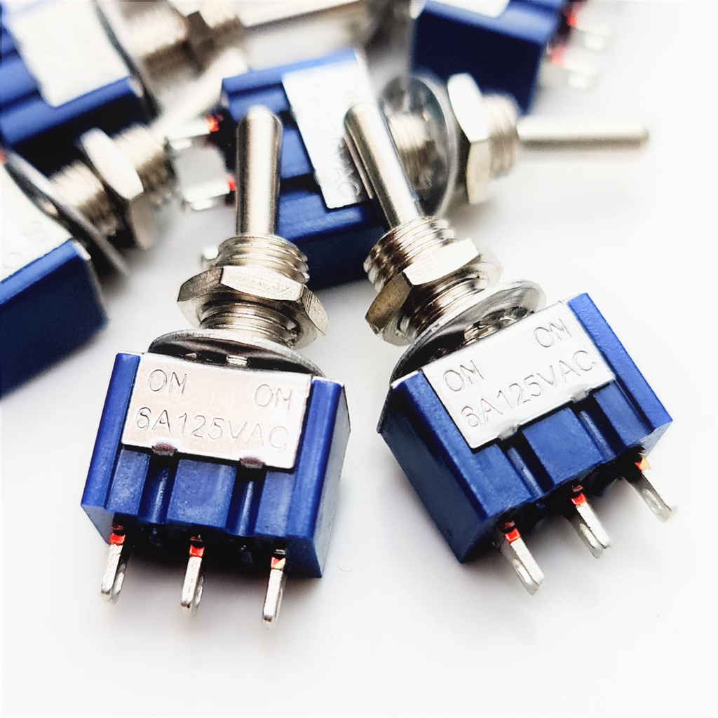 5 Cái Công tắc gạt 3 chấu on off . Công tắc MTS-102 6A-125V 3A-250V. Công tắc bập bênh 2 kênh mini - Limo