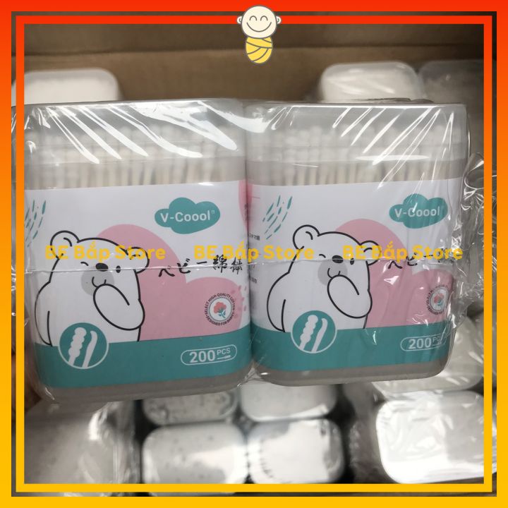 Tăm bông VCool  Kháng Khuẩn Vệ Sinh Tai Mắt Mũi Cho Bé Sơ Sinh - Bố Bắp Store