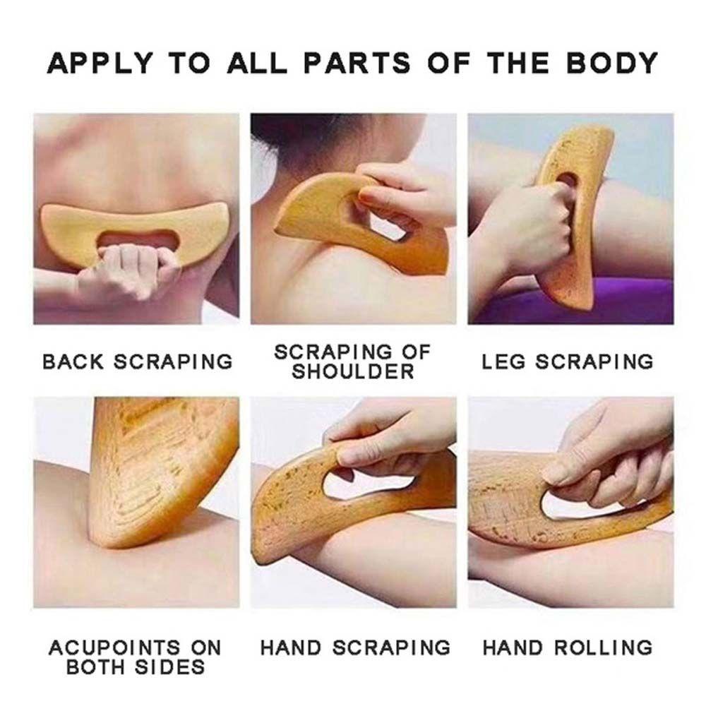 Dụng Cụ Mát Xa Gua Sha Bằng Gỗ Giúp Giảm Nếp Nhăn Và Nâng Cơ Thể