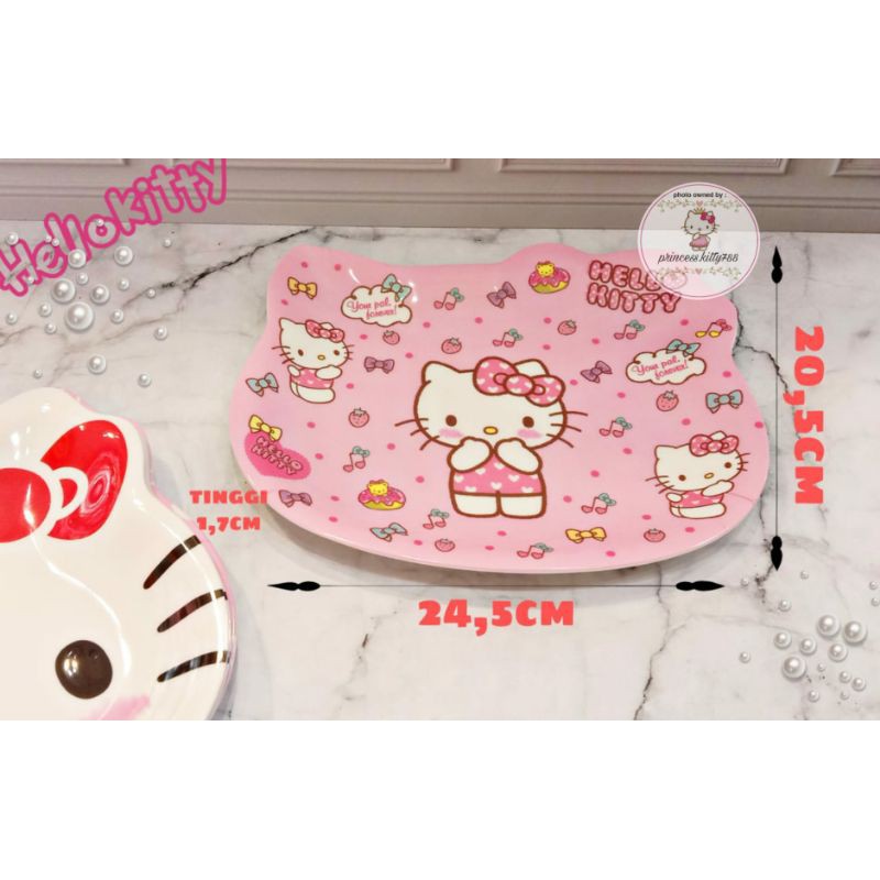 Đĩa Nhựa Melamine Hình Đầu Hello Kitty (20.5X24.5X1.5Cm)