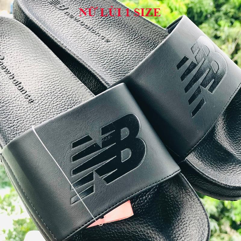 Dép newbalence 𝐍𝐄𝐖 𝐁𝐀𝐋𝐄𝐍𝐂𝐄 ❤️FREESHIP + Hộp❤️dép unisex NB new balence quai ngang thể thao nam nữ full đen