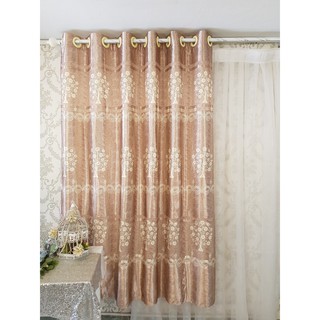 Combo rèm cửa sổ ngang 1m5 cao 2m x 2 tấm 1 bộ - khoen ore cao cấp - tông màu nâu đồng sang trọng