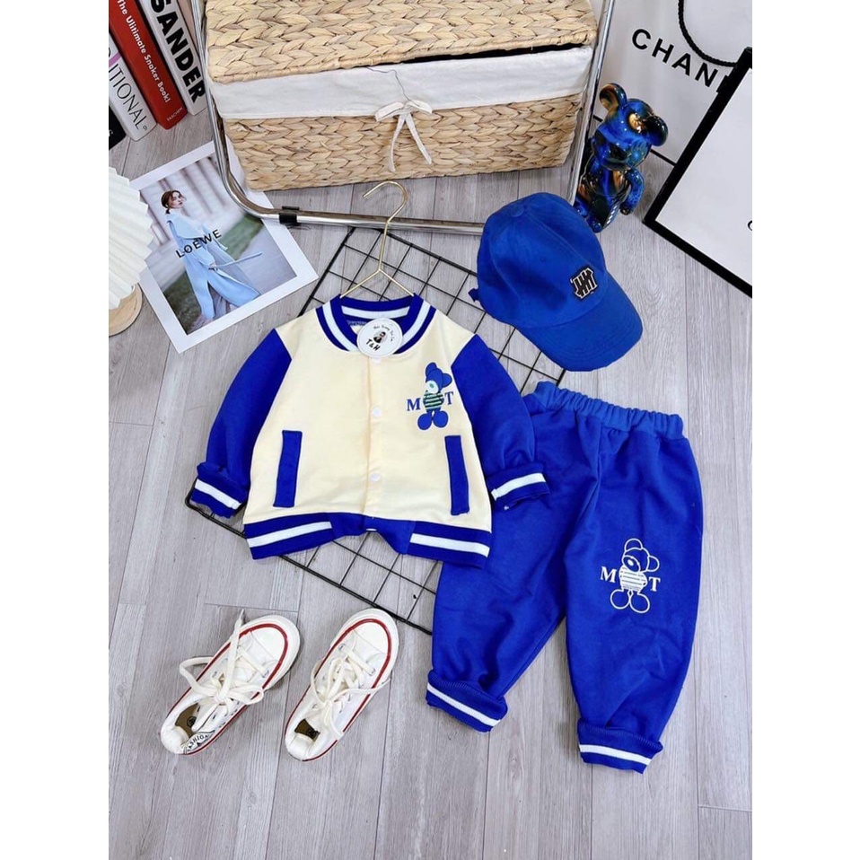 Bộ bé trai, Set bộ dài tay da cá micke.y tặng kèm mũ B0117