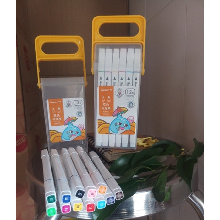 Bút Art Marker 2 loại 12/24 màu GuangBo H02231/H02232