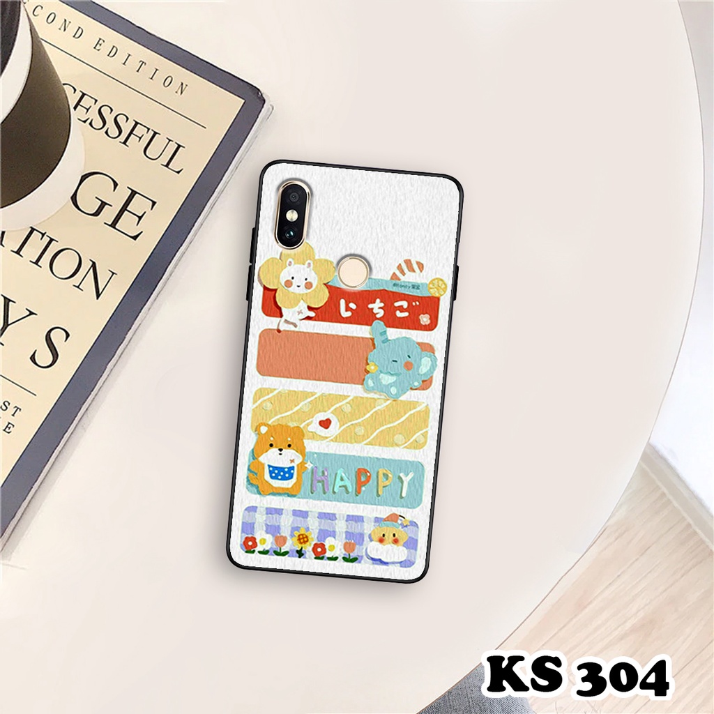 Ốp lưng Xiaomi Redmi Note 6 - Xiaomi Redmi Note 6 Pro - Ốp in hình gấu &amp; thỏ - Lưng nhám viền TPU cap cấp