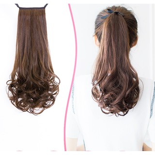 Tóc Giả Buộc Dây Cột Xoăn Sóng Đuôi Dài 38cm !