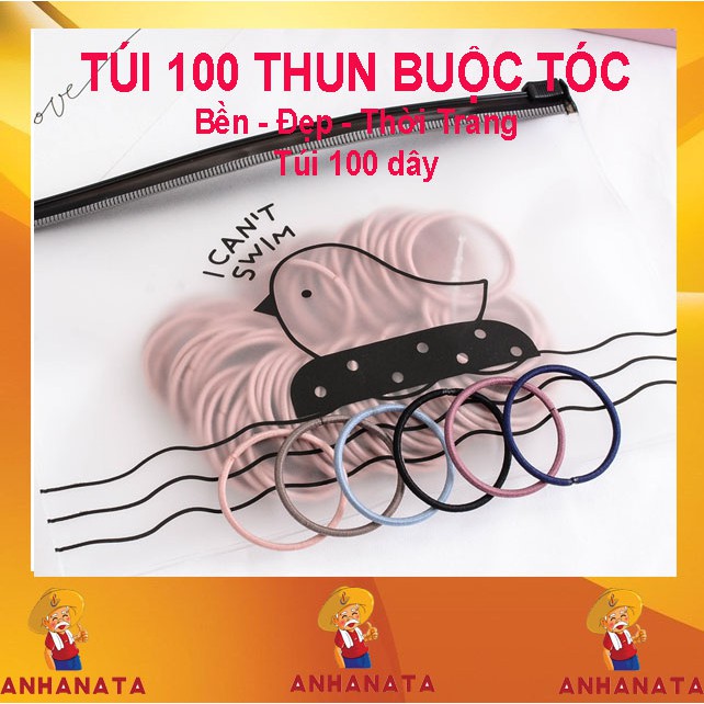 Túi Chun Buộc Tóc 100 dây, 100 Dây Thun Buộc Tóc, Dây Buộc Tóc