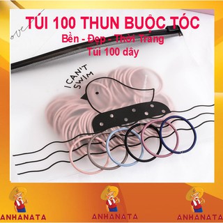 Túi chun buộc tóc 100 dây, 100 dây thun buộc tóc, dây buộc tóc