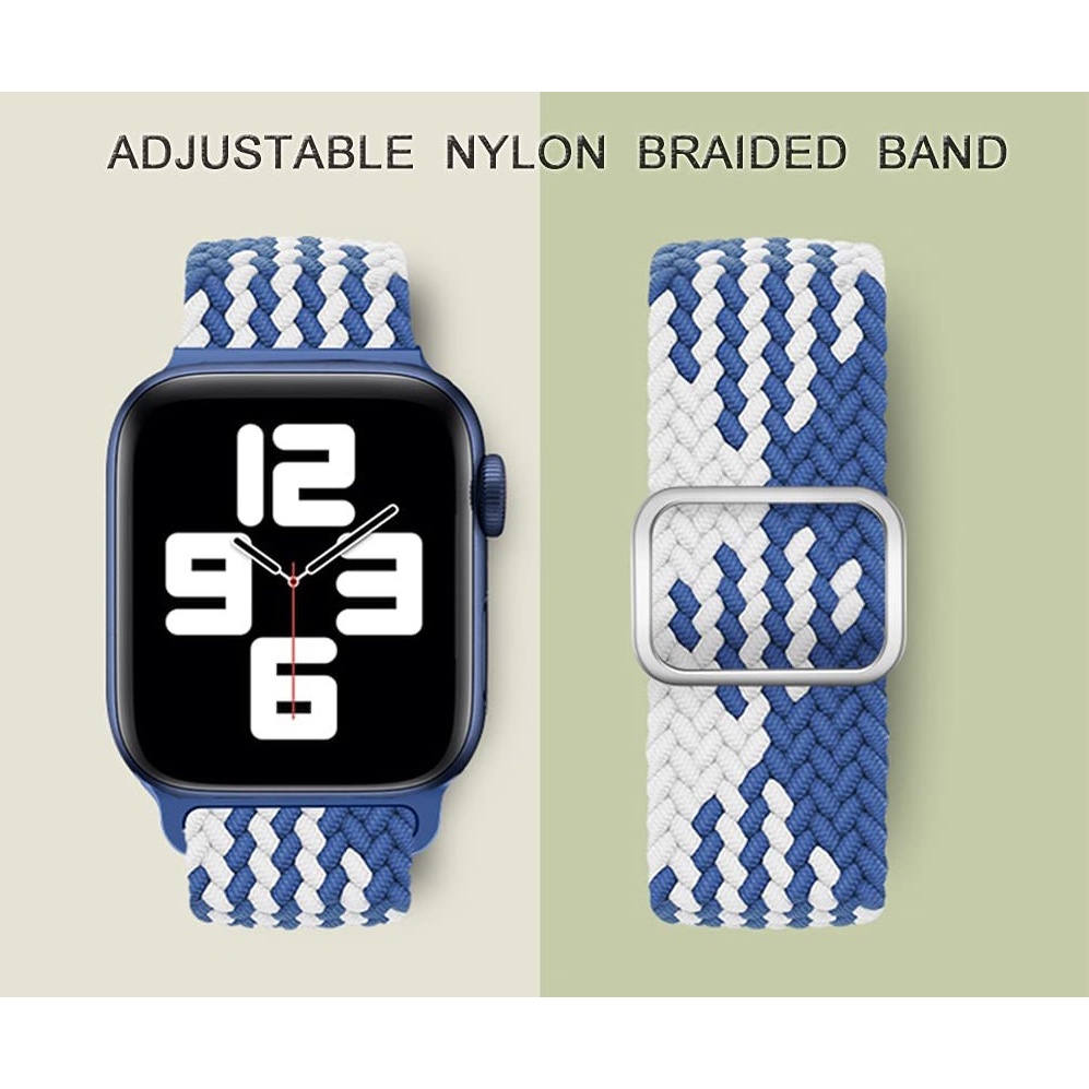 Dây Đeo Đồng Hồ Bằng Nylon Co Giãn Điều Chỉnh Được Cho Apple Watch 41 / 40 / 38mm 49 / 45 / 44 / 42mm Series Ultra / 8 / 7 / SE / 6 / 5 / 4 / 3 / 2 / 1