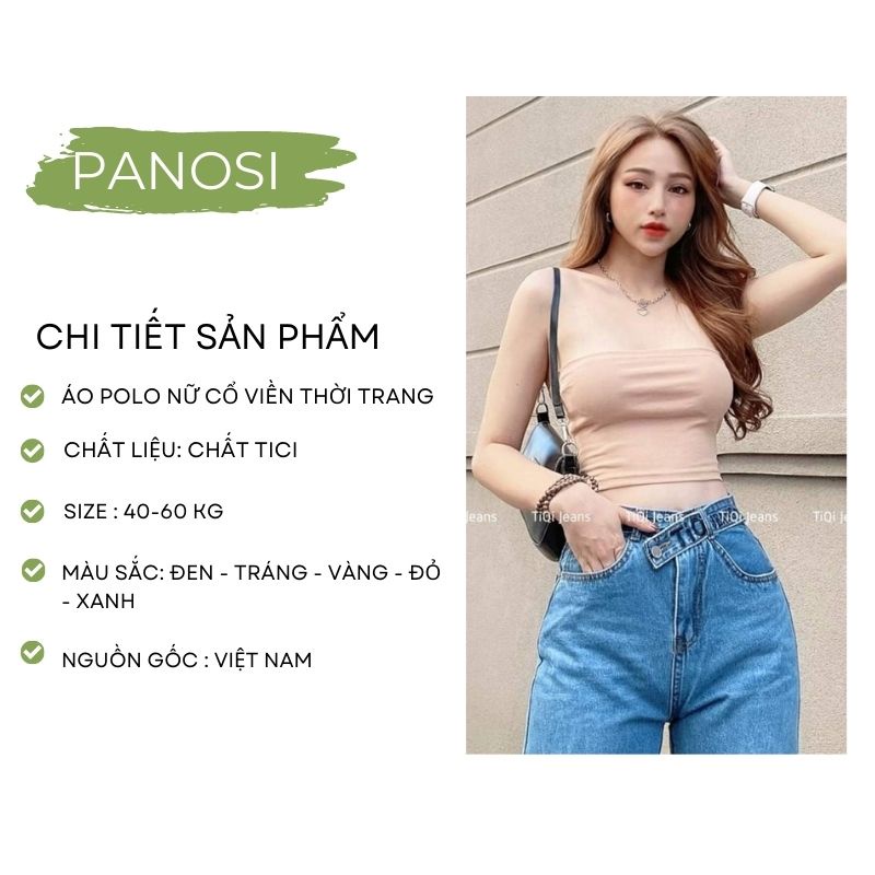Áo quây cúp ngực, áo ống croptop chất zip co giãn - PANOSI - A112