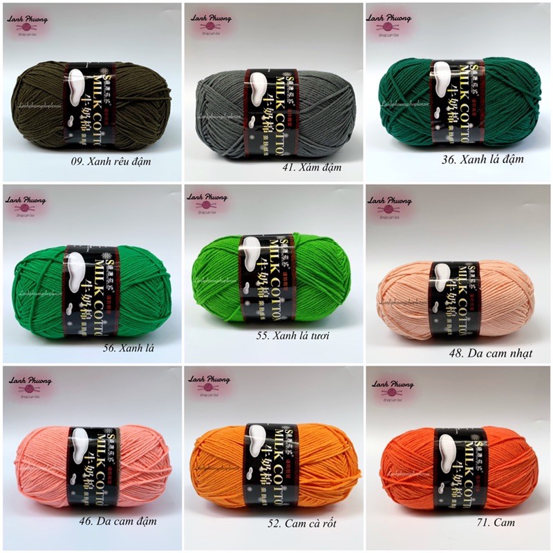 n milk cotton loại 125 gram (bảng màu 1)