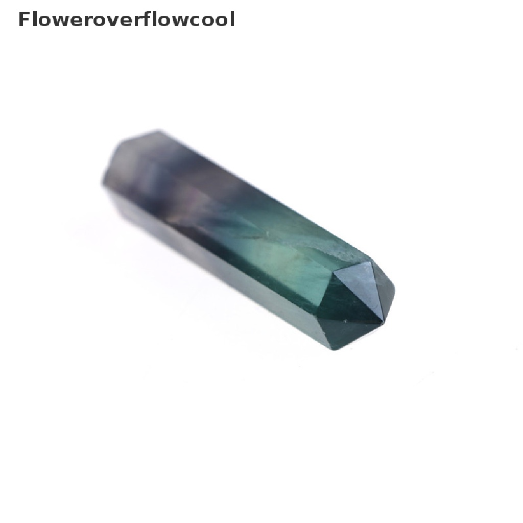 1 Đá Thạch Anh Fluorite Tự Nhiên Hình Lục Giác Kẻ Sọc Nhiều Màu Sắc