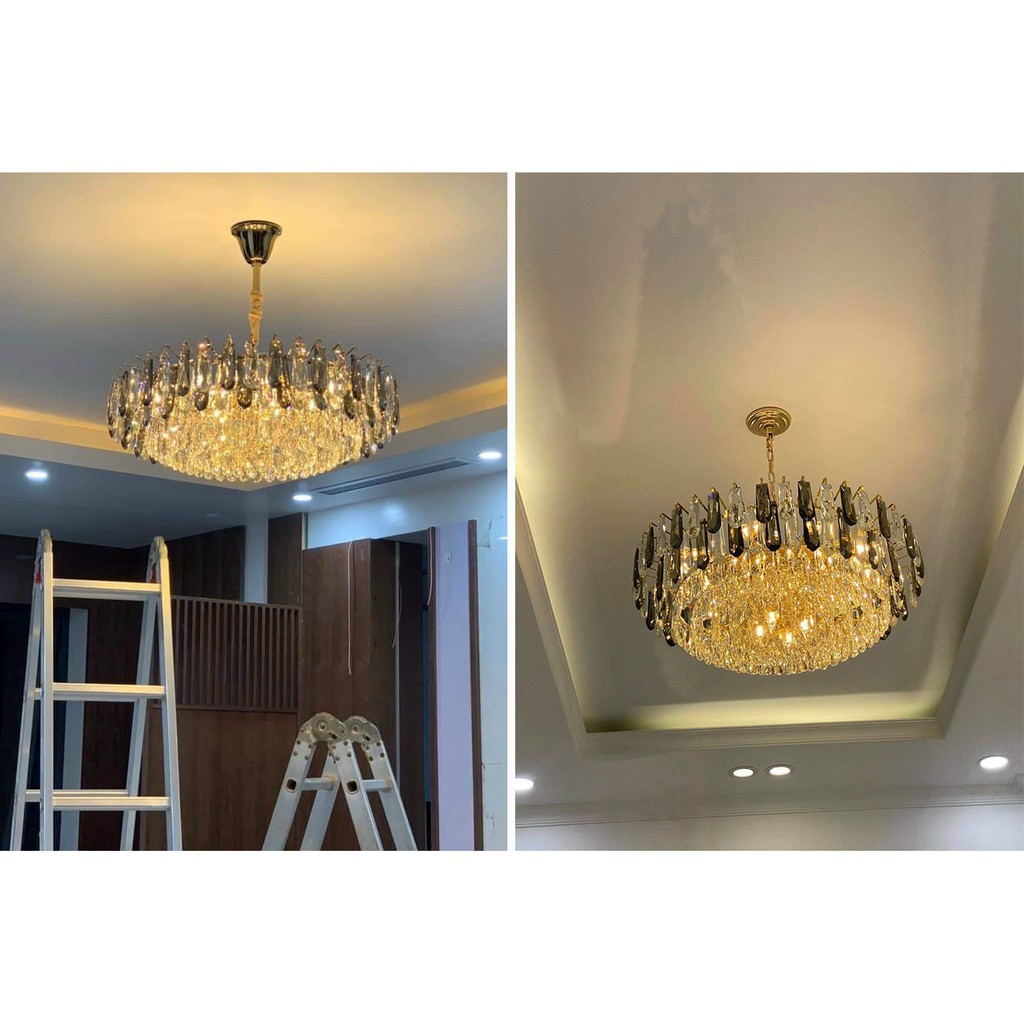 Đèn chùm MONSKY ROZUR pha lê phong cách châu Âu hiện đại trang trí nội thất cao cấp [ẢNH THẬT 100%]