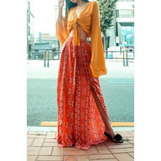 Set áo sexi + quần họa tiết boho