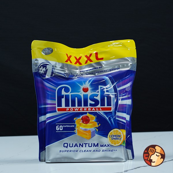 Viên rửa bát Finish Quantum Max 60 viên - Hương chanh