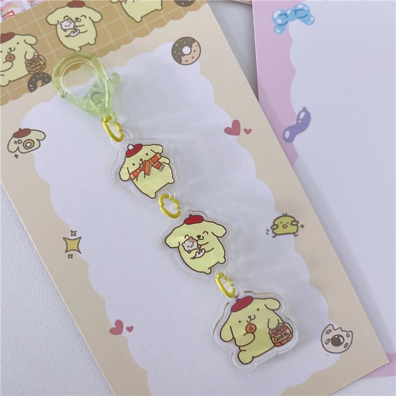 Dây Đeo Điện Thoại 12cm Họa Tiết Cinnamoroll My Melody Kuromi Purin Hai Mặt Dễ Thương
