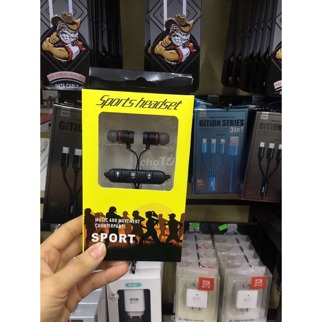 Tai Nghe Bluetooth Sport S8 thể thao quảng cổ,2 đầu nam châm