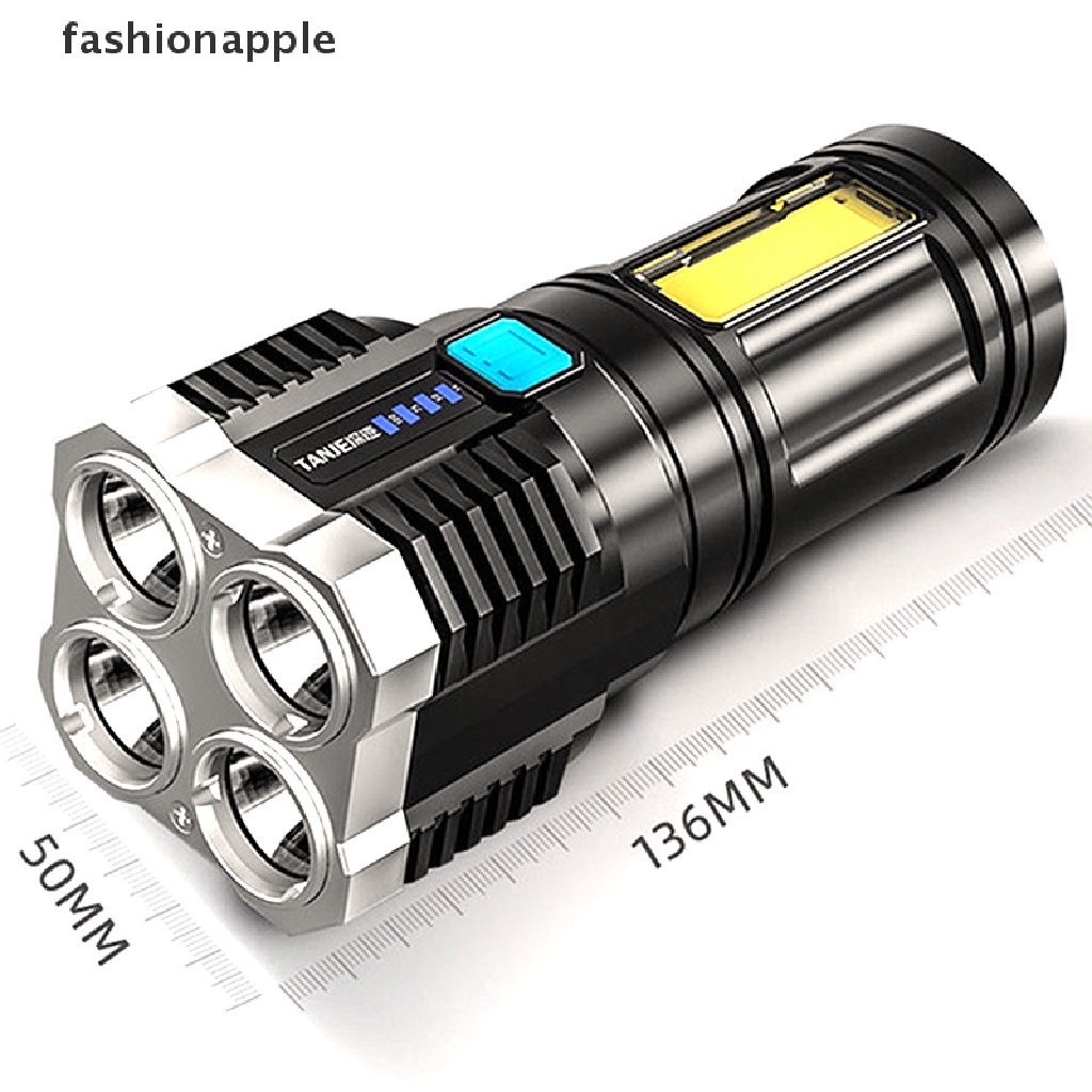 Đèn Pin 4 Đầu Sạc USB Có Màn Hình Hiển Thị Tiện Dụng