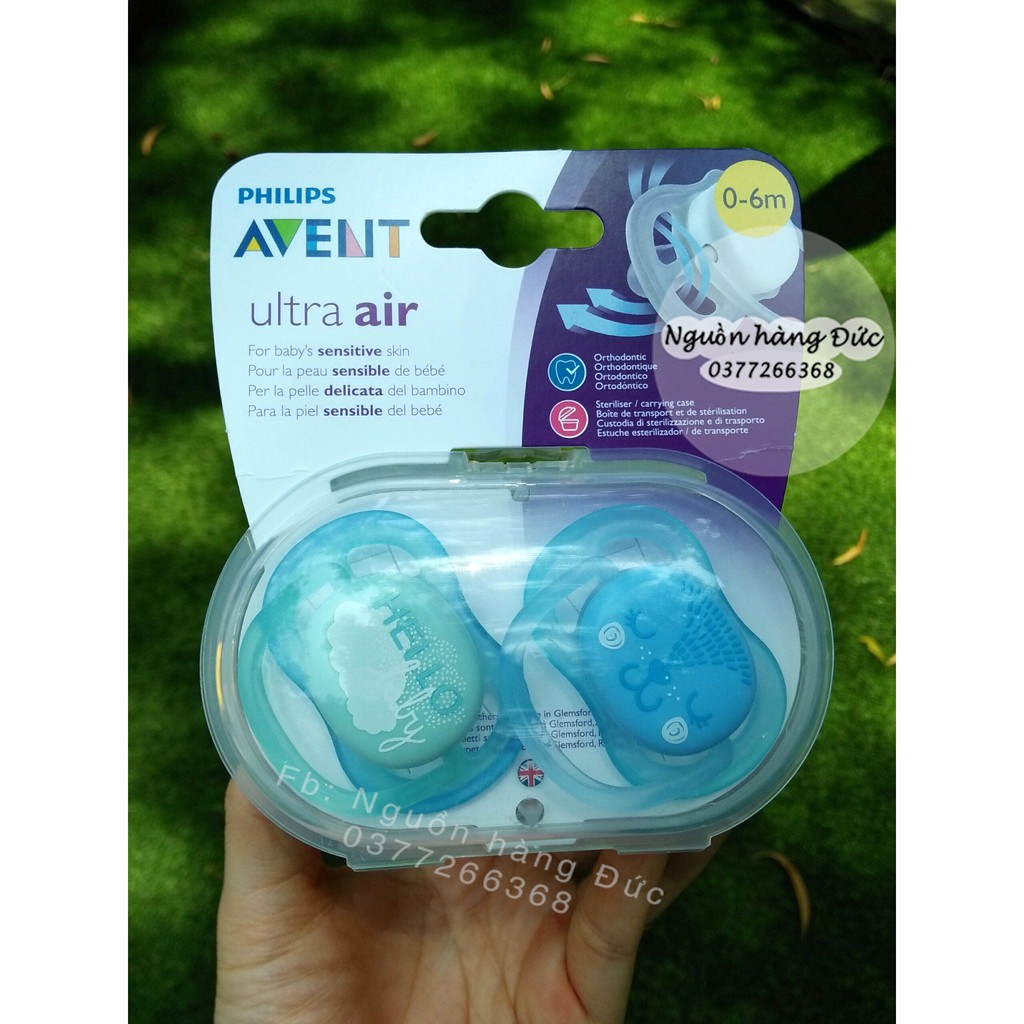 Ti giả Avent Đức 0-6m chỉnh nha cho bé Ultra Air, Ultra Soft - Hàng Nội Địa Đức Cao cấp Có Bill -Ty giả Avent