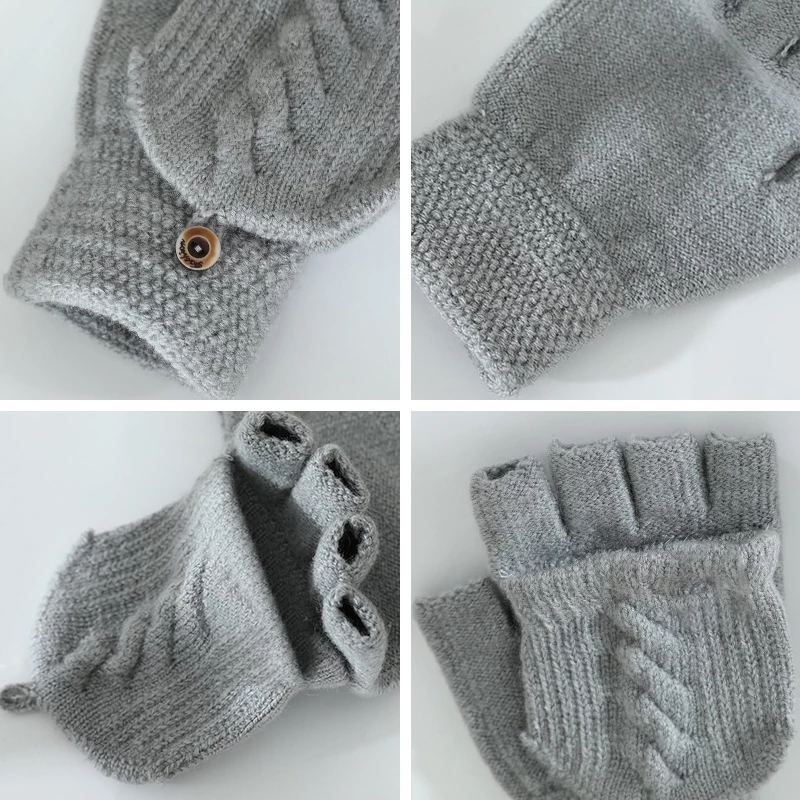 Găng tay len dệt kim giữ ấm mùa đông thời trang cho nam nữ