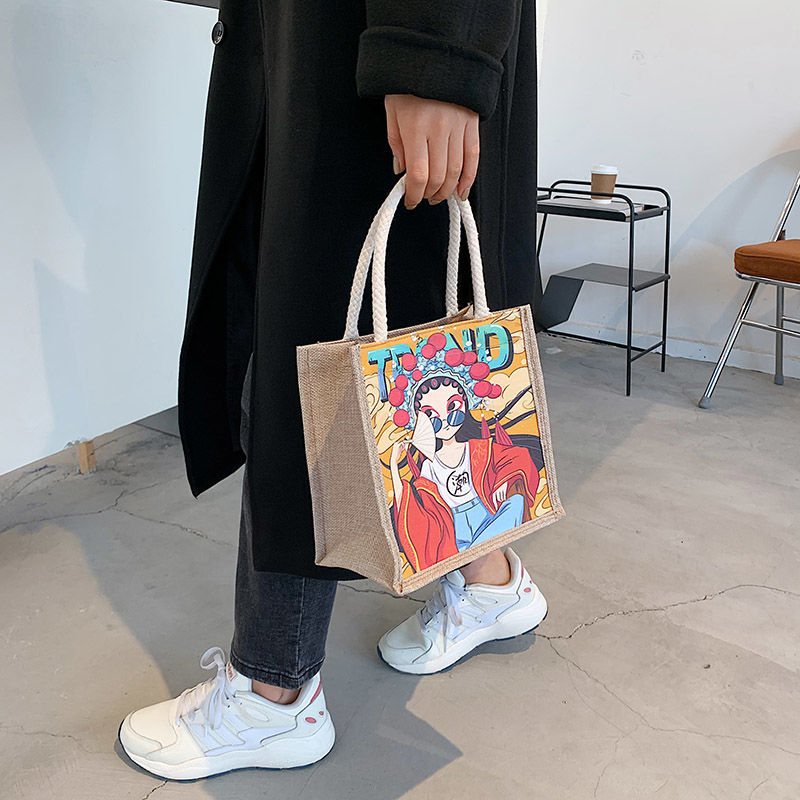 Túi Xách Canvas Họa Tiết Hoạt Hình Dễ Thương Cho Nữ