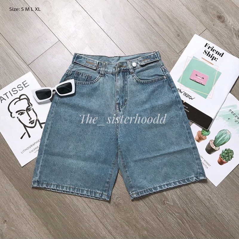 Quần Short Jeans Nữ Ngố Vải Mềm Không Giãn