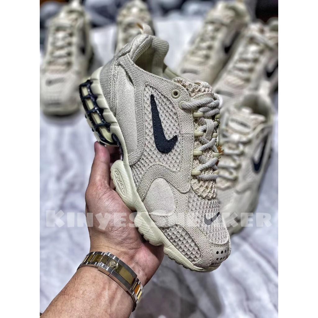Giày NK Air Zoom Spiridon Cage 2 Stussy Fossil