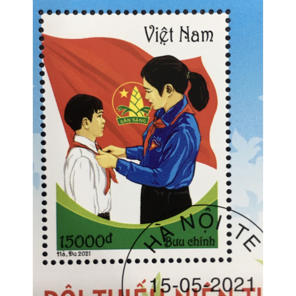 [51225]FDC Bloc Việt Nam 2021 Có Mộc - Đội Thiếu Niên Tiền Phong Hồ Chí Minh.
