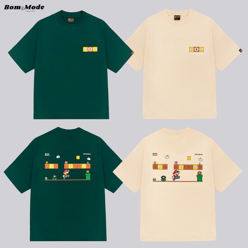 Áo thun MARIO nam nữ - Áo phông Unisex vải Cotton - Bom Mode