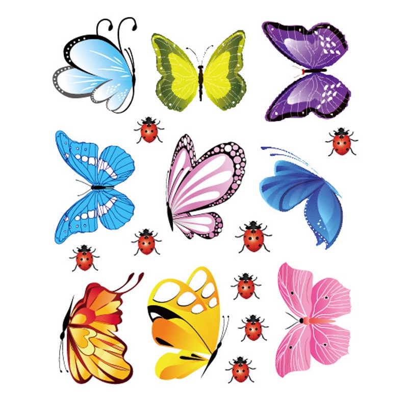 Decal dán tường decal trang trí bướm 2D