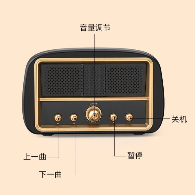 Father's Day Gift Retro Bluetooth Speaker Radio Wireless Multi-function Plug-in Card Portable Bass Creative Gift Sound