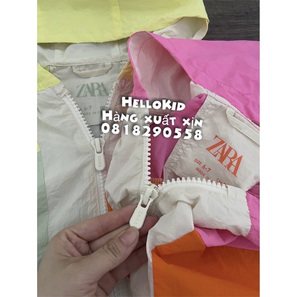 A363 - Áo khoác mưa gió phối màu colourblock cho bé