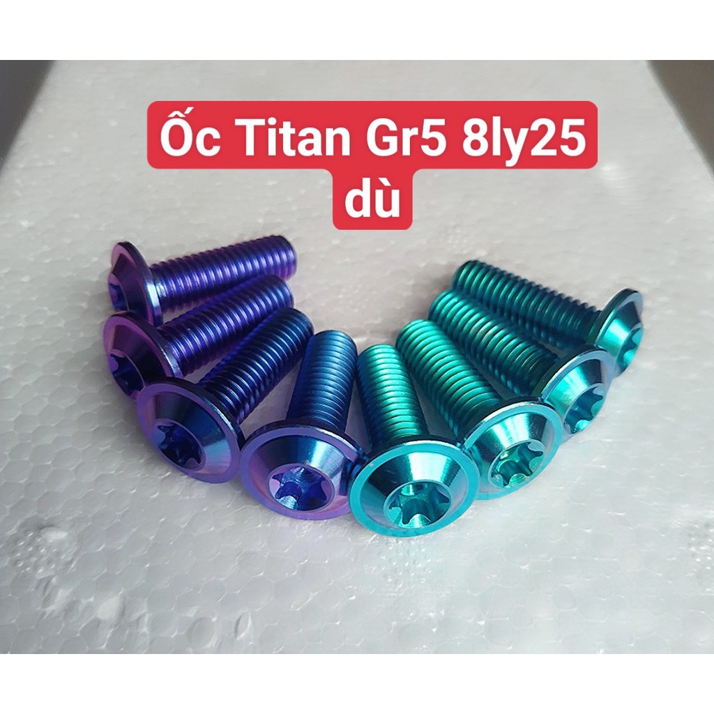 Ốc TiTan Gr5 8li10 8li20 8li25 8li30 8li40 8li6 Đầu dù salaya Probolt Gắn Xe Máy