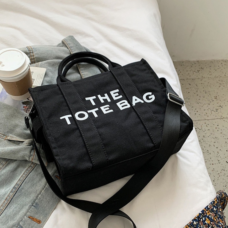 Túi Xách Vải Canvas Cỡ Lớn In Chữ Thời Trang Cho Nữ