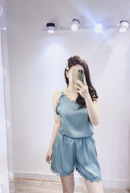 Bộ ngủ 2 dây phối ren, hàng quảng châu đẹp