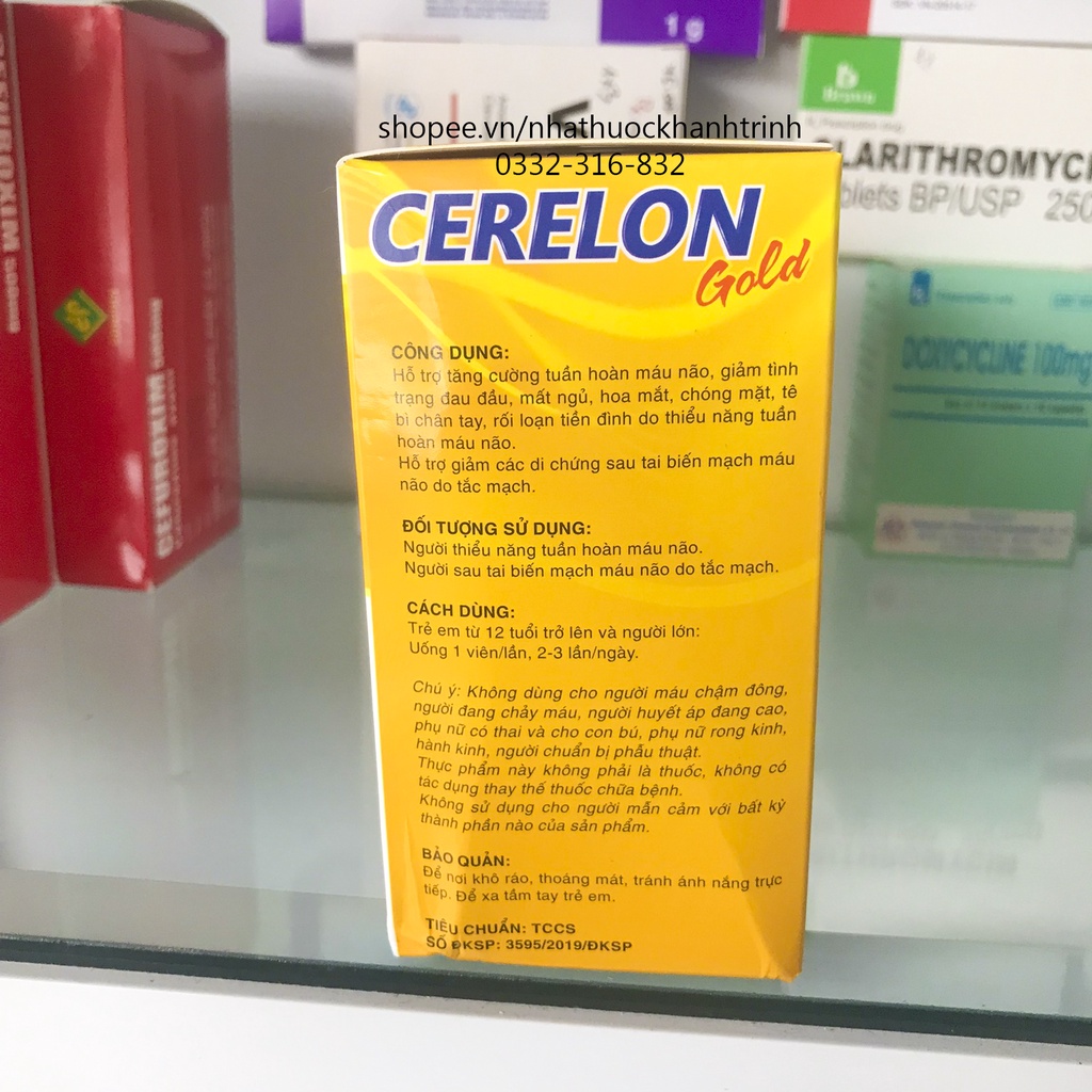 Viên uống bổ não CERELON CITICOLIN GOLD - tăng cường tuần hoàn máu não