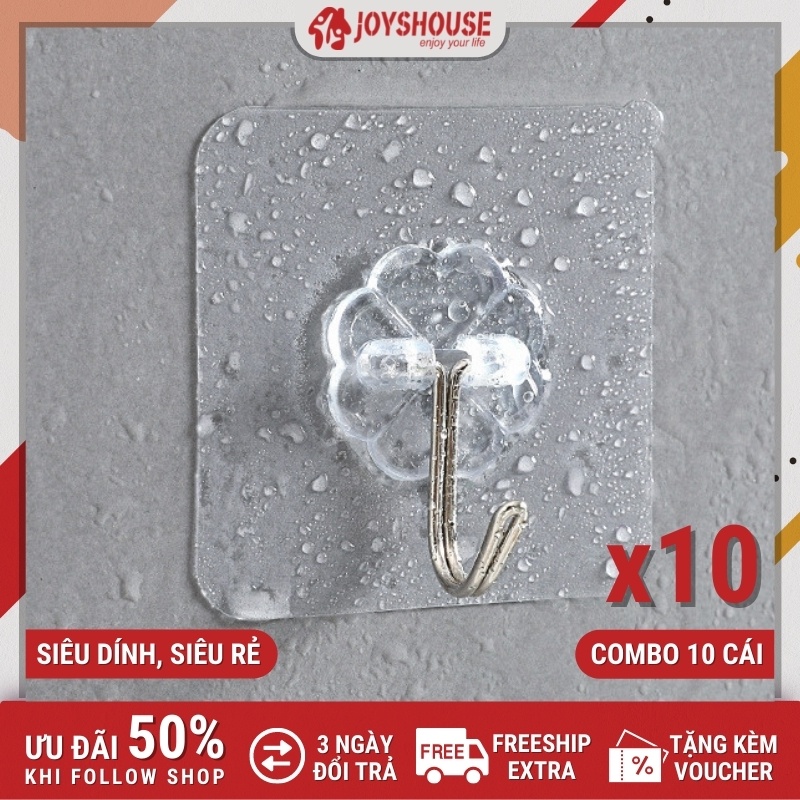 Combo 10 móc dán tường siêu dính trong suốt chịu lực tốt JOYSHOUSE