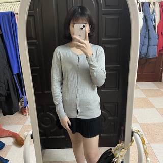 Áo khóa len màu xám size m l 2nd