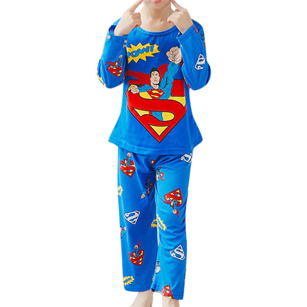 Bộ Pijama Dài Tay In Họa Tiết Hoạt Hình Cho Bé Trai / Gái