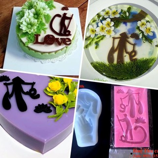 Khuôn silicon chữ Cha Mẹ 15x8cm làm bánh rau câu 3D 4D nhấn xôi, fondant, socola, nến hanmade
