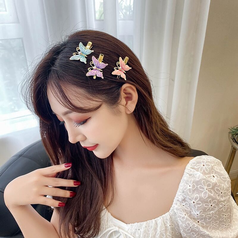 Kẹp Tóc Hình Bướm Đính Ngọc Trai Đơn Giản Thời Trang Hàn Quốc Cho Nữ