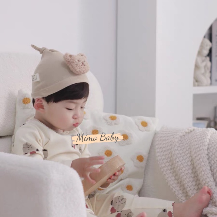 Mũ cotton gấu bông dễ thương cho bé sơ sinh MD63 Mimo Baby