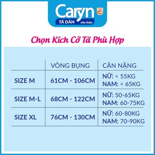 Tã dán Caryn size L20/XL 20 miếng (Vòng hông từ 68-135cm)