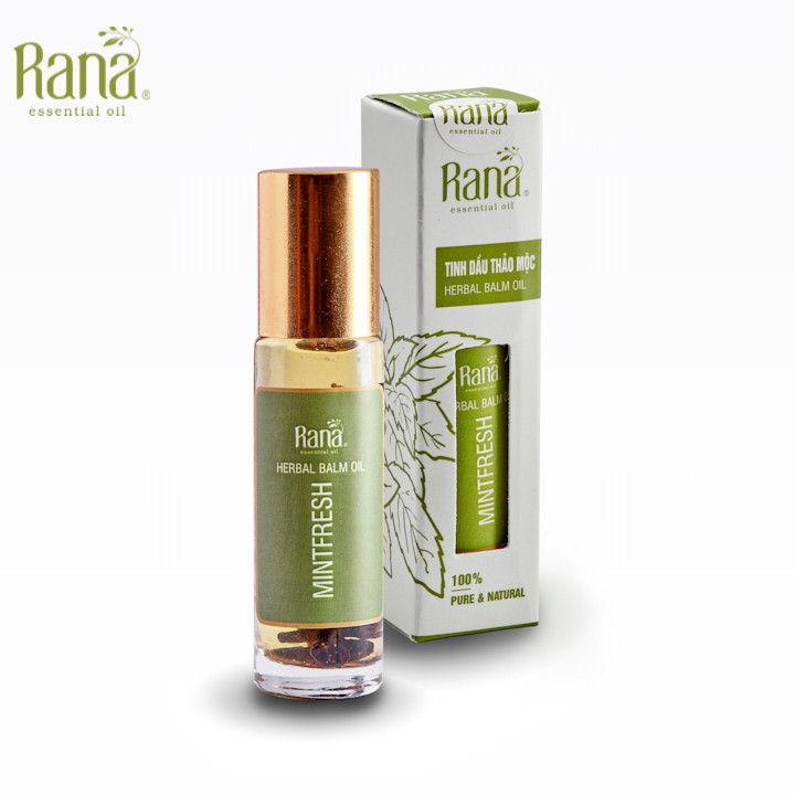 Dầu Lăn Thảo Dược BẠC HÀ Menthol 10ml RANA Dầu Lăn Thảo Mộc Nhân Sâm LÀM ẤM CƠ THỂ, PHÒNG NHIỄM KHUẨN, CHỐNG SAY TÀU XE